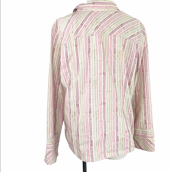 J. Jill Cotton VNTG Button Down Embroidered Shirt - Picture 6 of 9